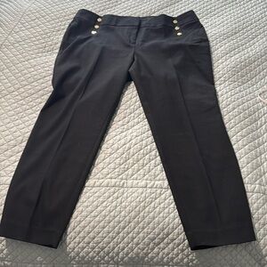 Sailor style black dress pants capri length